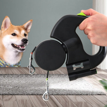 Dual Retractable Dog Leash with LED Light for Small Dogs
