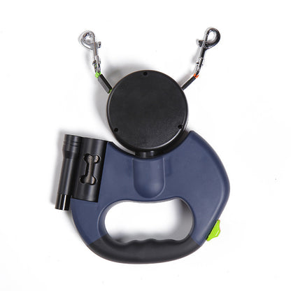 Dual Retractable Dog Leash with LED Light for Small Dogs