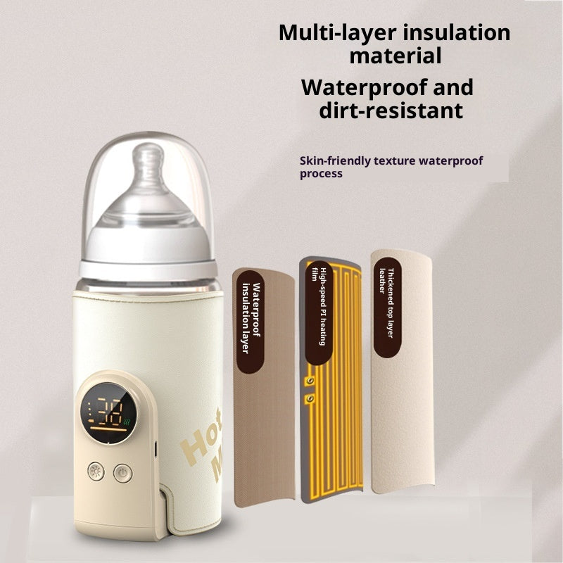Smart Milk Warmer – Battery-Powered Portable Bottle Heater for Feeding