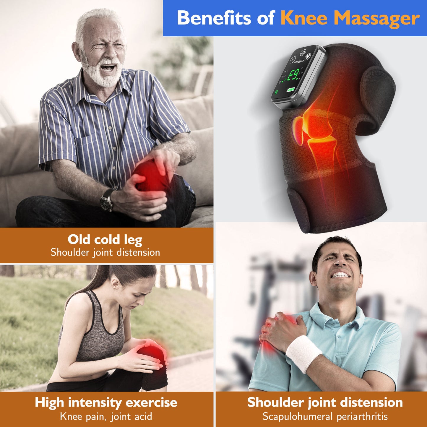 Heated Knees Wrap with Vibration Massage
