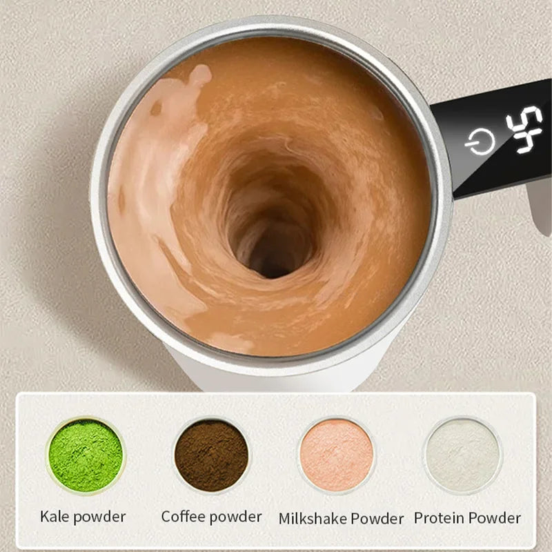 Automatic Magnetic Stirring Mug with LED Temperature Display – 12oz