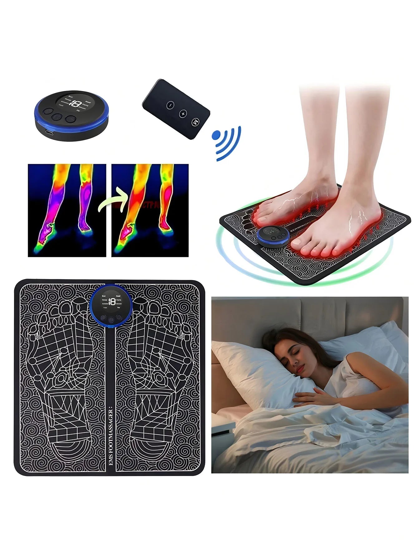 Acupressure Foot & Leg Pain Relief Massage Mat