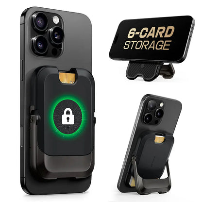 Magnetic Wallet & Stand for iPhone 13–16 Series – MagSafe Lock