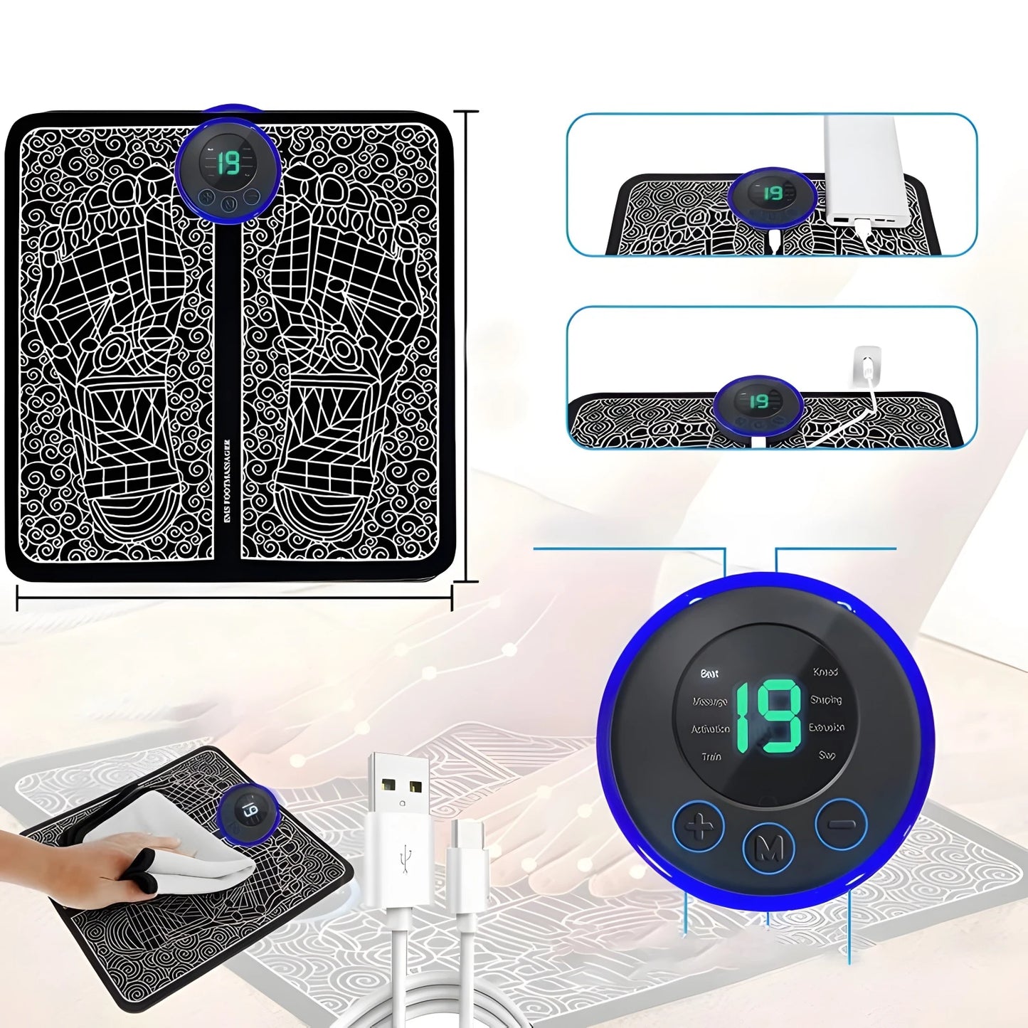 Acupressure Foot & Leg Pain Relief Massage Mat
