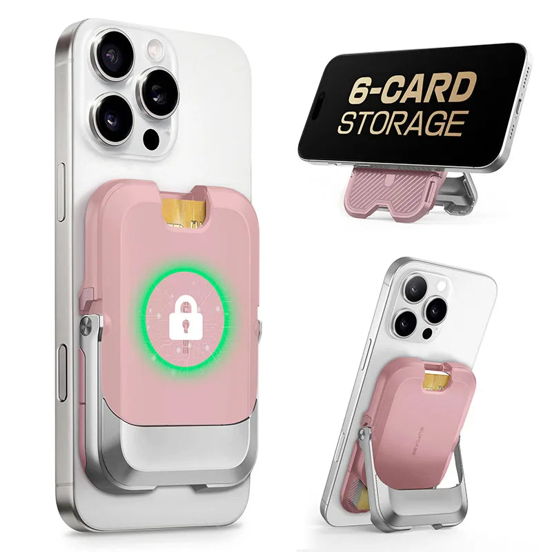 Magnetic Wallet & Stand for iPhone 13–16 Series – MagSafe Lock