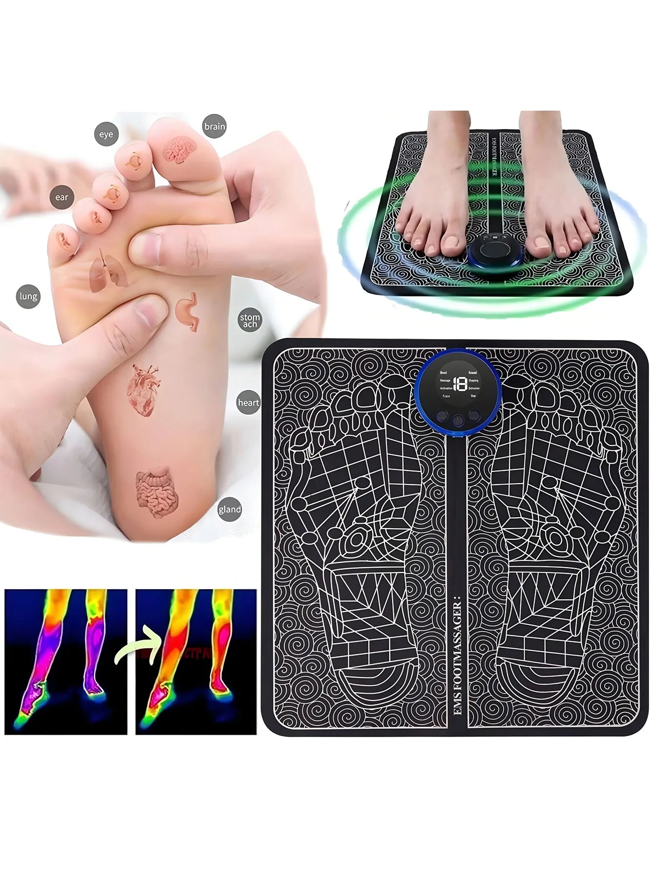 Acupressure Foot & Leg Pain Relief Massage Mat