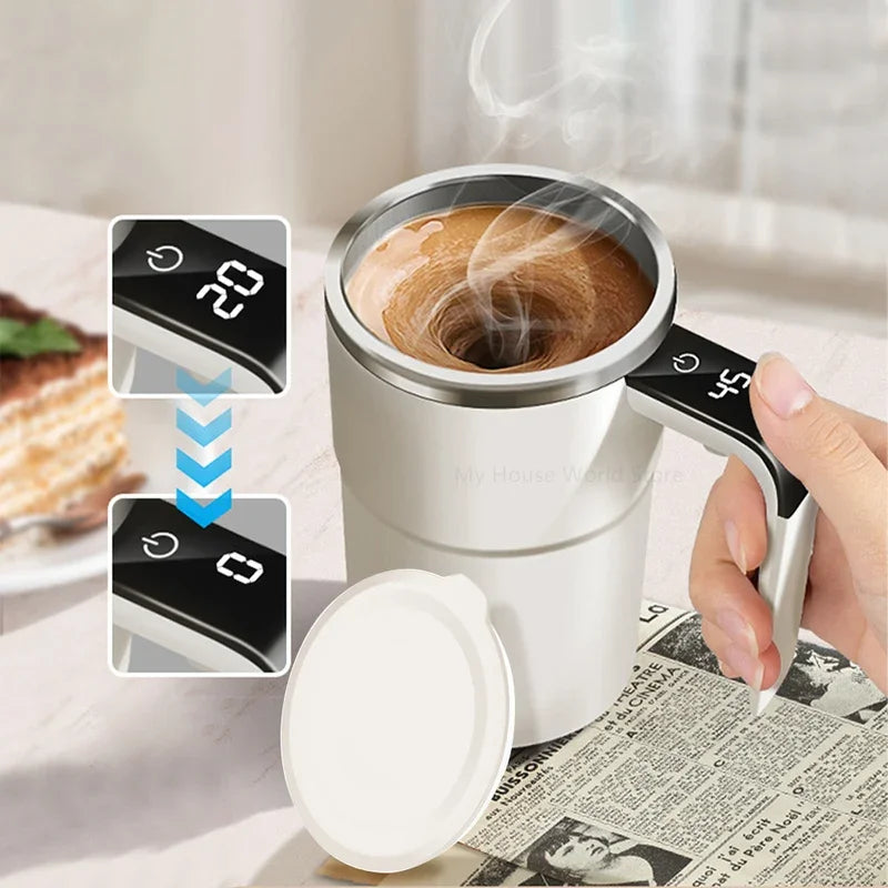 Automatic Magnetic Stirring Mug with LED Temperature Display – 12oz