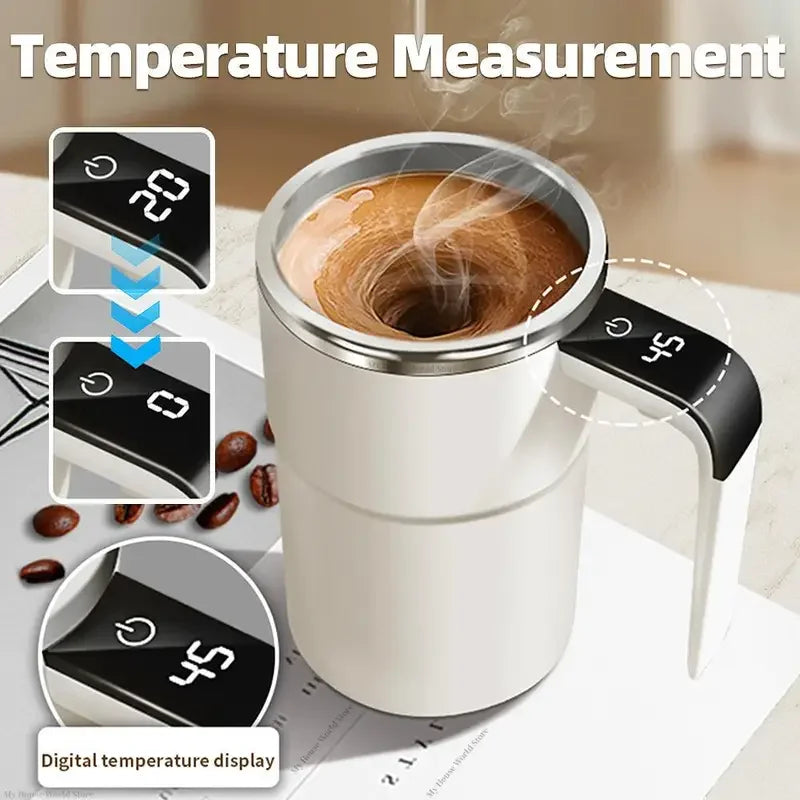 Automatic Magnetic Stirring Mug with LED Temperature Display – 12oz