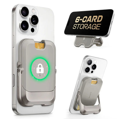 Magnetic Wallet & Stand for iPhone 13–16 Series – MagSafe Lock
