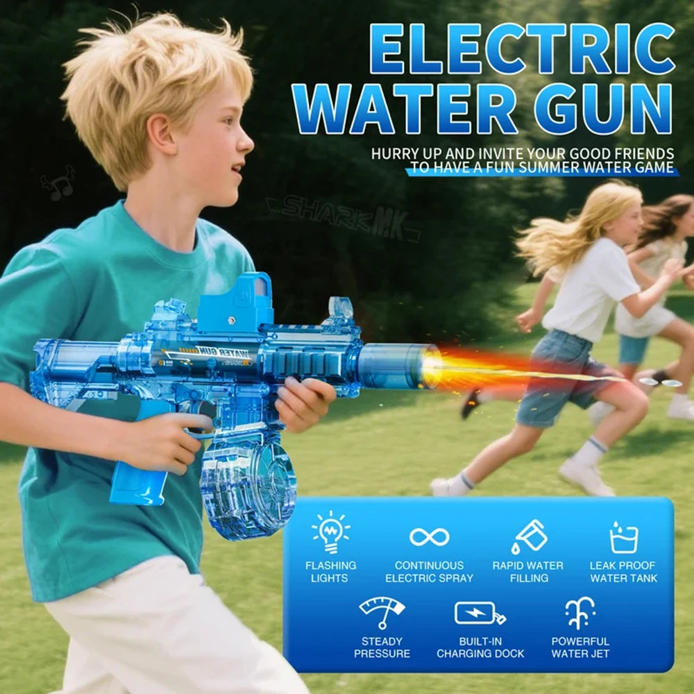 Electric Auto Water Blaster with Flame Light