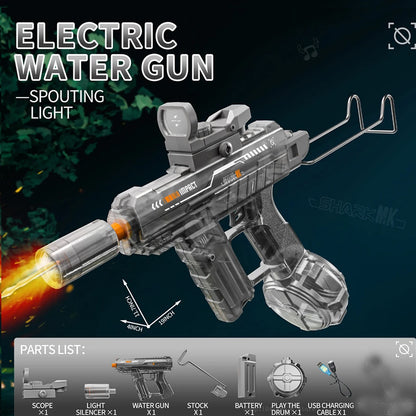 Electric Auto Water Blaster with Flame Light
