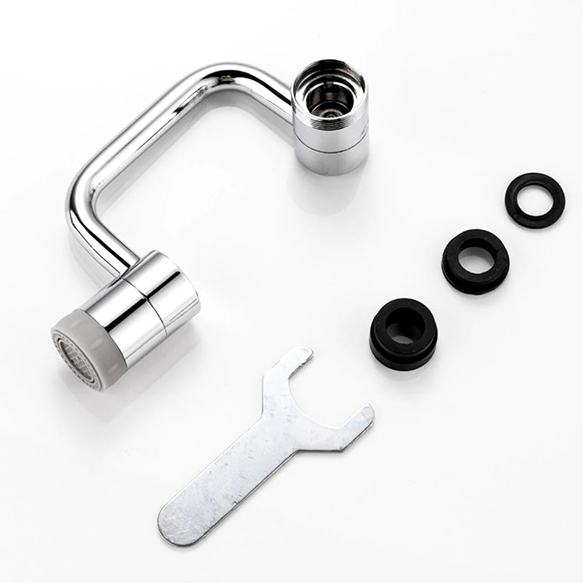 1080° Swivel Stainless Steel Faucet Extender – Dual Spray Bathroom Adapter