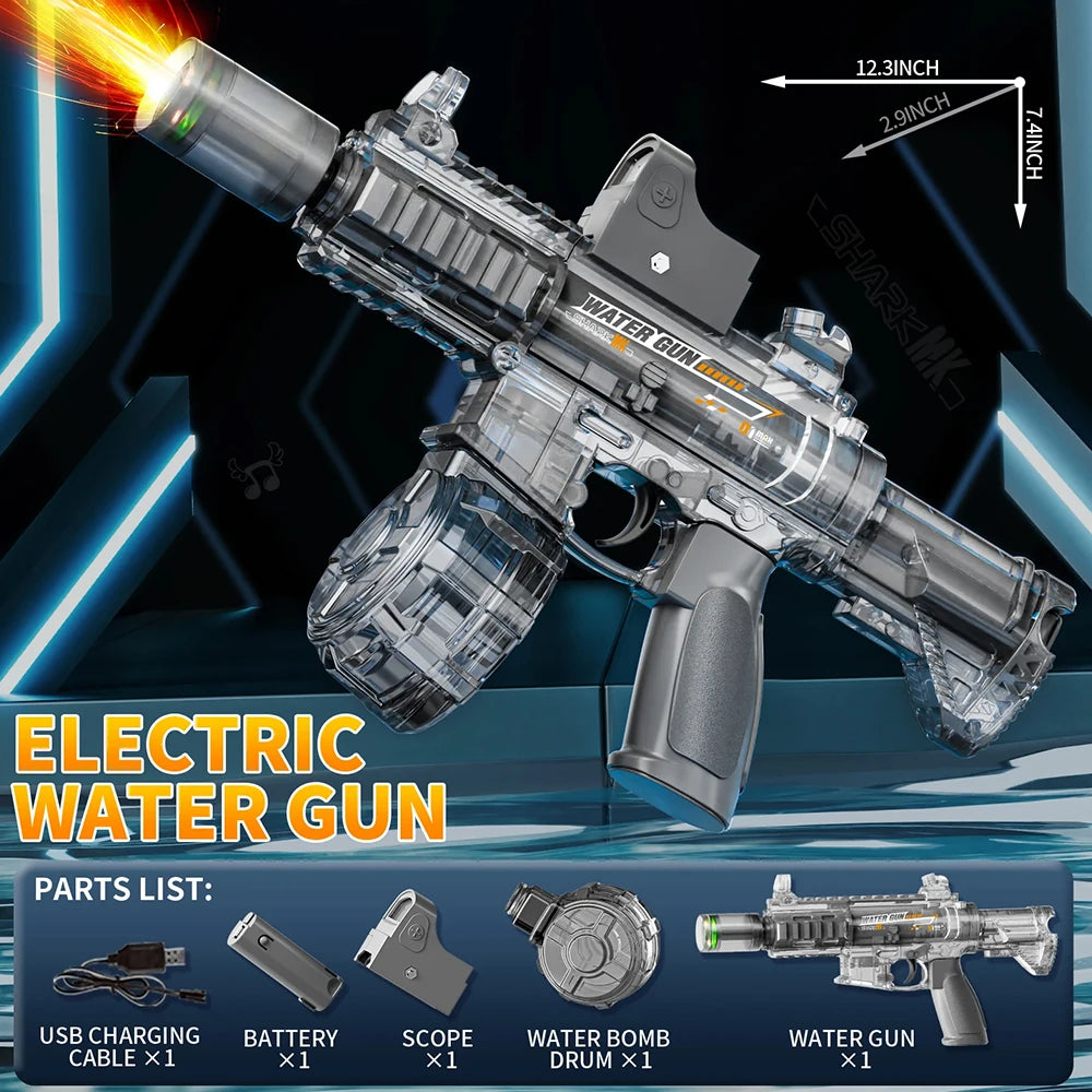 Electric Auto Water Blaster with Flame Light