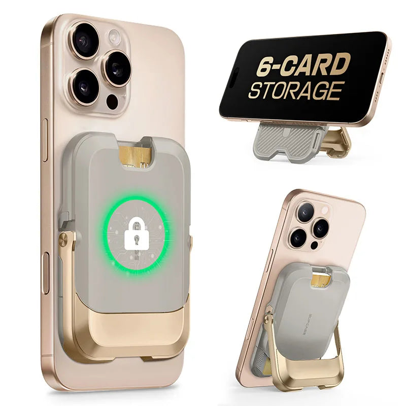 Magnetic Wallet & Stand for iPhone 13–16 Series – MagSafe Lock