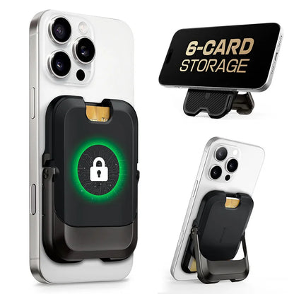 Magnetic Wallet & Stand for iPhone 13–16 Series – MagSafe Lock