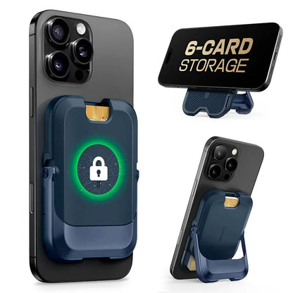 Magnetic Wallet & Stand for iPhone 13–16 Series – MagSafe Lock