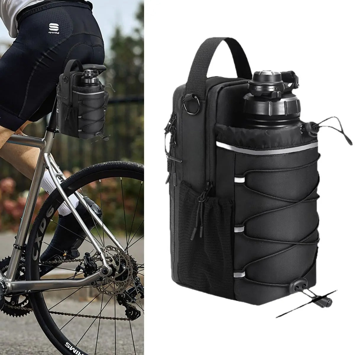 Magnetic Gym Bag With Water Bottle Holder